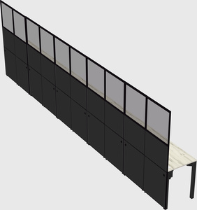 Shared rectangular cubicle