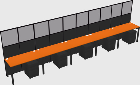 Shared rectangular cubicle