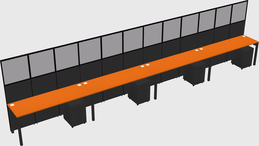 Shared rectangular cubicle