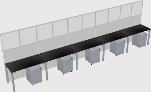 Shared rectangular cubicle