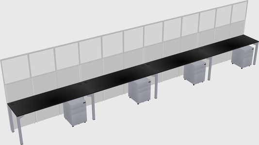Shared rectangular cubicle