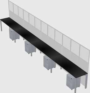 Shared rectangular cubicle
