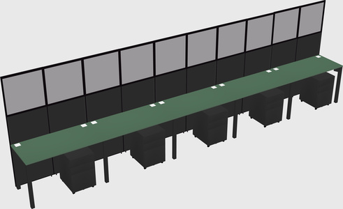 Shared rectangular cubicle