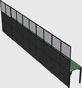 Shared rectangular cubicle