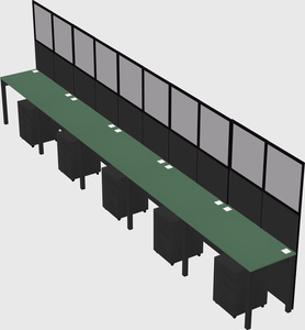 Shared rectangular cubicle
