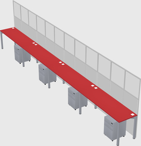 Shared rectangular cubicle
