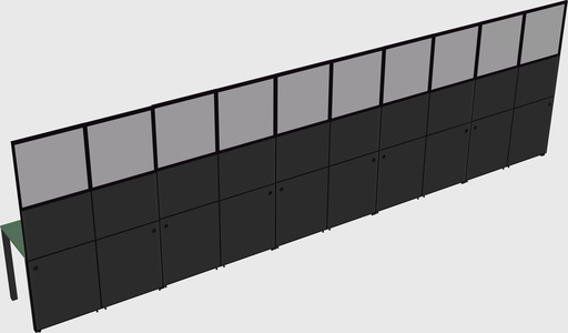 Shared rectangular cubicle