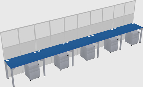 Shared rectangular cubicle