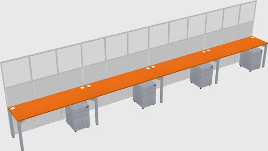 Shared rectangular cubicle