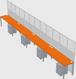 Shared rectangular cubicle