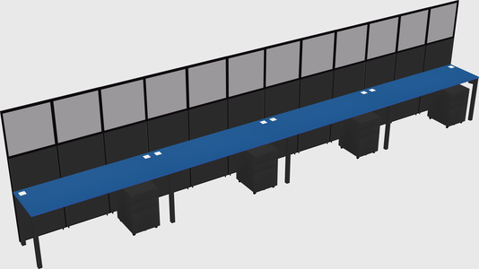 Shared rectangular cubicle