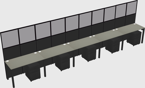 Shared rectangular cubicle