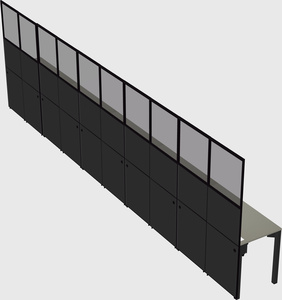 Shared rectangular cubicle
