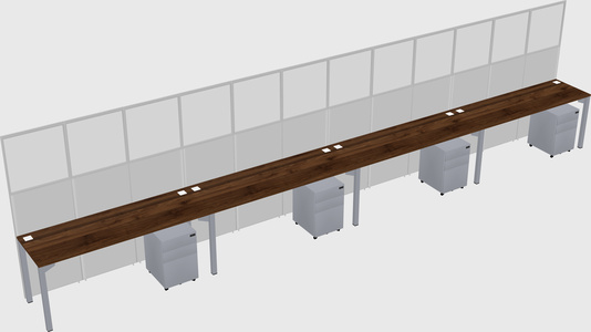 Shared rectangular cubicle