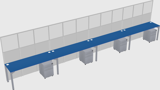 Shared rectangular cubicle
