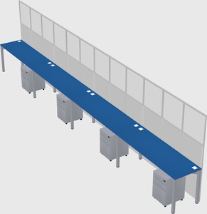 Shared rectangular cubicle