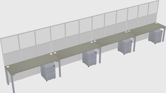 Shared rectangular cubicle