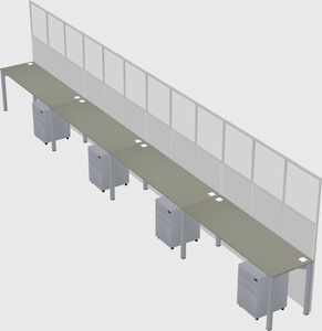 Shared rectangular cubicle