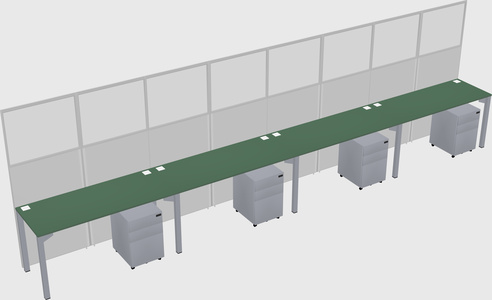 Shared rectangular cubicle