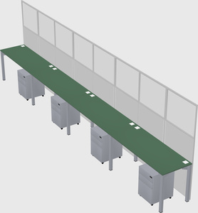 Shared rectangular cubicle