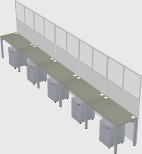 Shared rectangular cubicle