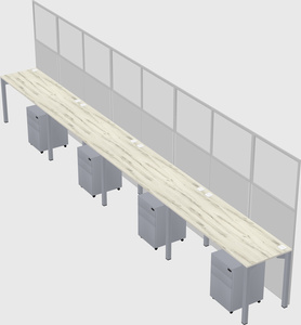Shared rectangular cubicle