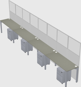 Shared rectangular cubicle