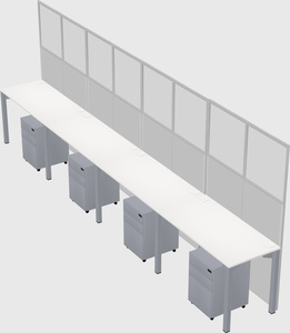 Shared rectangular cubicle