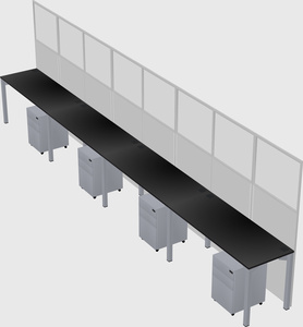 Shared rectangular cubicle