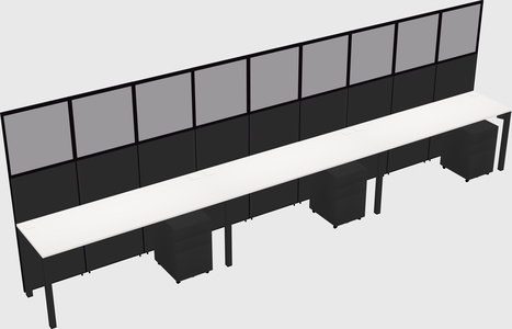 Shared rectangular cubicle