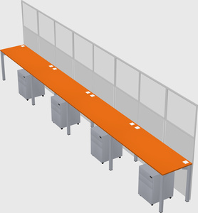 Shared rectangular cubicle