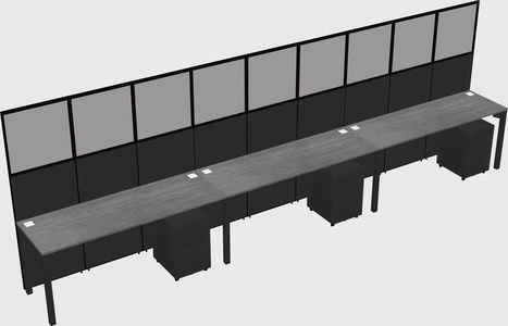 Shared rectangular cubicle