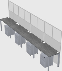 Shared rectangular cubicle