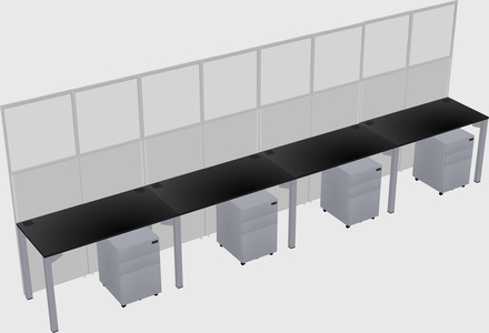 Shared rectangular cubicle