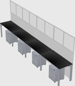 Shared rectangular cubicle