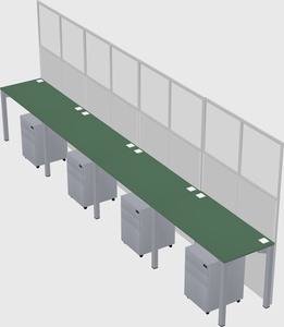 Shared rectangular cubicle