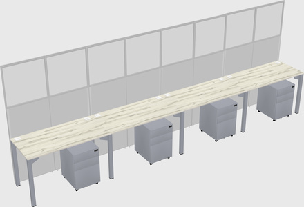Shared rectangular cubicle