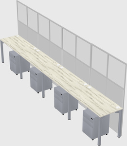 Shared rectangular cubicle