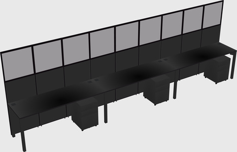 Shared rectangular cubicle