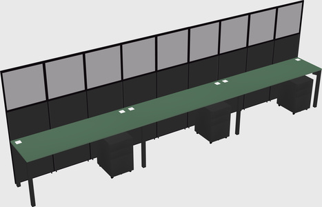 Shared rectangular cubicle