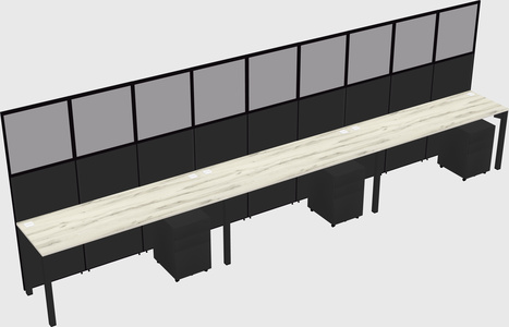 Shared rectangular cubicle