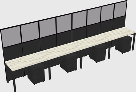 Shared rectangular cubicle