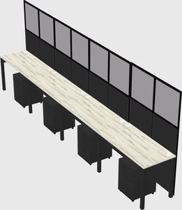 Shared rectangular cubicle