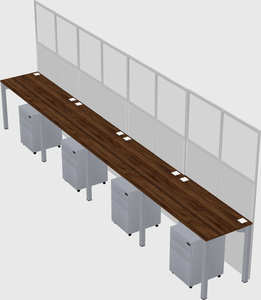 Shared rectangular cubicle