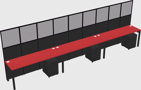 Shared rectangular cubicle