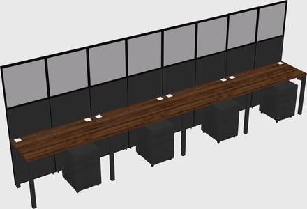 Shared rectangular cubicle