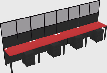 Shared rectangular cubicle