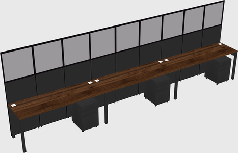 Shared rectangular cubicle