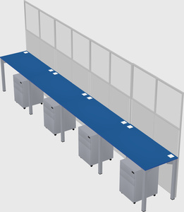 Shared rectangular cubicle