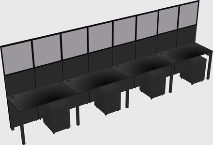 Shared rectangular cubicle